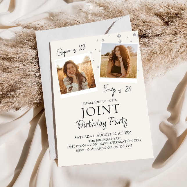 Convite de Foto de Aniversário Conjunto (Criador carregado)