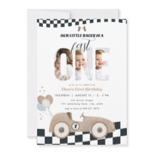 Convite de Foto de Aniversário de 1 Ano com Carro