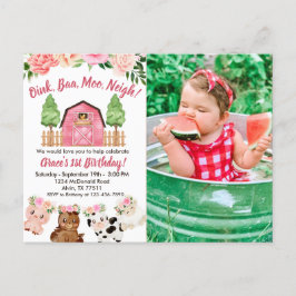 Convite de Foto de Aniversário de 1 Ano da Fazenda