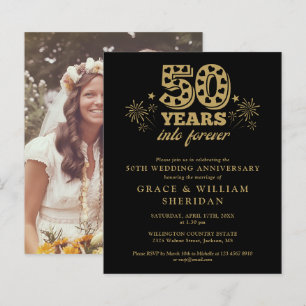 Convite de Foto de Aniversário de 50 Anos Budget I