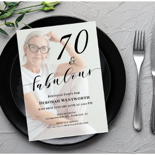 Convite de Foto de Aniversário de 60 anos 70 e Fab