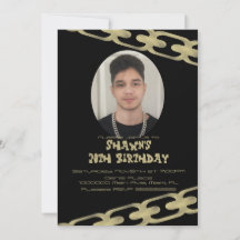 Convite de Foto de Aniversário de Adulto com Corre