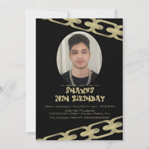 Convite de Foto de Aniversário de Adulto com Corre