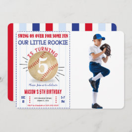 Convite de Foto de Aniversário de Beisebol