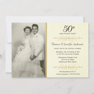 Convite de Foto de Aniversário de Bodas de 50 Anos