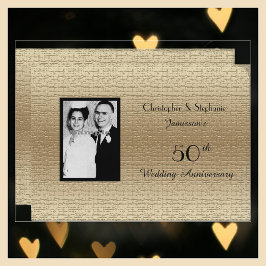 Convite de Foto de Aniversário de Casamento de 50 