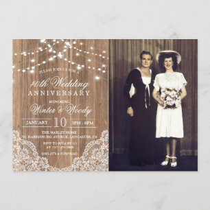 Convite de Foto de Aniversário de Casamento de QUA