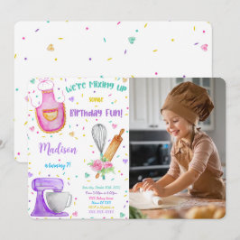 Convite de Foto de Aniversário de Confeitaria