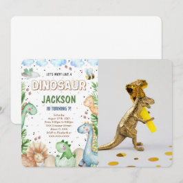 Convite de Foto de Aniversário de Dinossauro