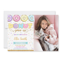 Convite de Foto de Aniversário de Donut