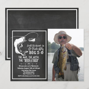 CONVITE DE FOTO DE ANIVERSÁRIO DE PESCA - QUALQUER
