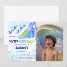 Convite de Foto de Aniversário de Rampa de Água