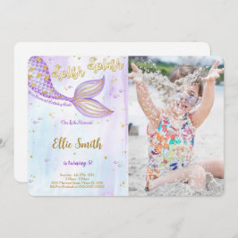 Convite de Foto de Aniversário de Sereia