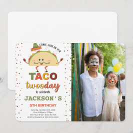 Convite de Foto de Aniversário de Taco