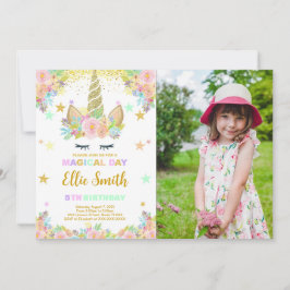 Convite de Foto de Aniversário de Unicórnio MÁGICO