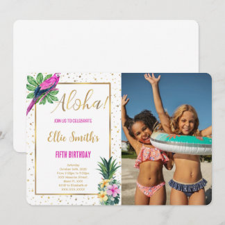 Convite de Foto de Aniversário do Havaí