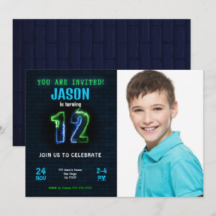 Convite de Foto de Aniversário para 12
