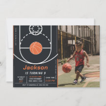 Convite de Foto de Aniversário para Esportes de Ba