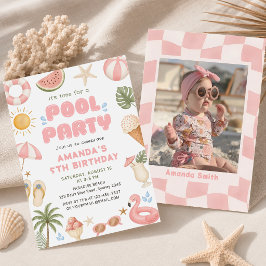 Convite de Foto de Aniversário para Festa de Pisci