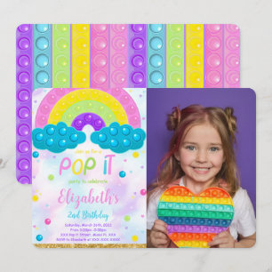 Convite de Foto de Aniversário para Pop de Bonito