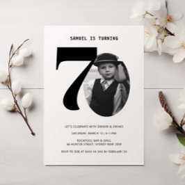 Convite de Foto de Aniversário para Xadrez de 70 d