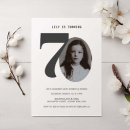 Convite de Foto de Aniversário para Xadrez de 70 d