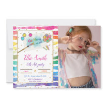 Convite de Foto de Aniversário Pintado