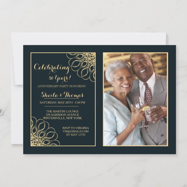 Convite de Foto de Aniversário Régio (Frente)