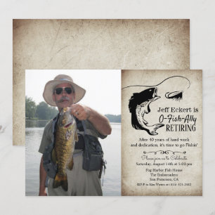 Convite de Foto de Aposentadoria de Pesca