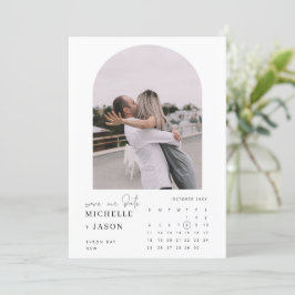 Convite de Foto de Calendário Arqu Save the Date