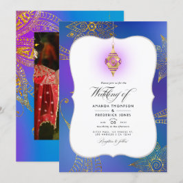 Convite de Foto de Casamento Arabian Bollywood em