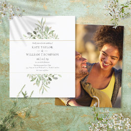 Convite de Foto de Casamento com Verdejante Econôm