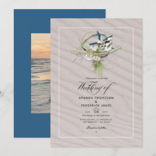 Convite de Foto de Casamento de Verão Fresco na Pr
