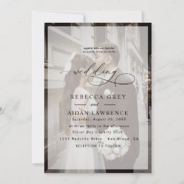 Convite de Foto de Casamento em Letra Elegante