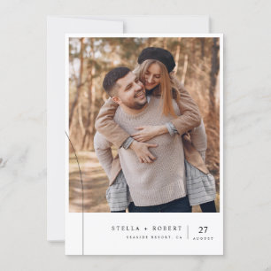 Convite de Foto de Casamento Minimalista Elegante