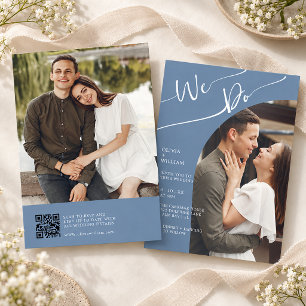 Convite de Foto de Casamento Periwinkle We Do