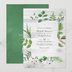 Convite de Foto de Casamento Rústico de Campo com 
