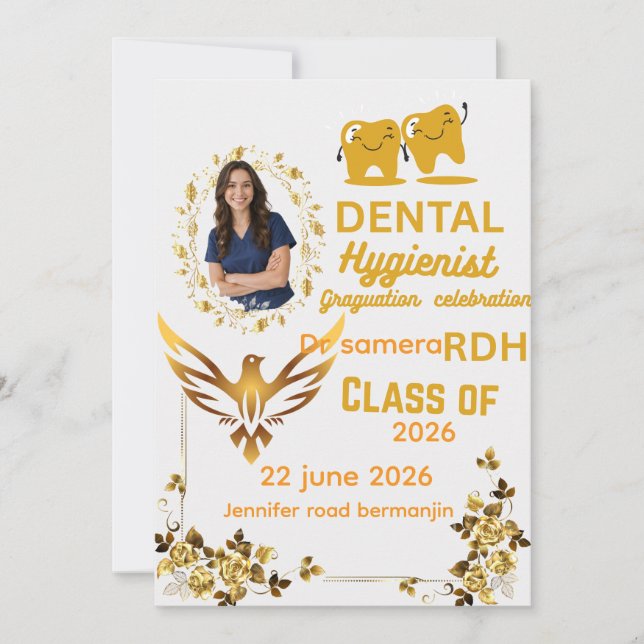 Convite de Foto de Celebração de Formatura de Higi (Frente)