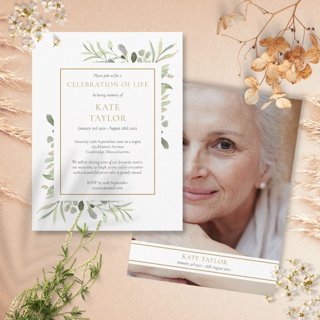 Convite de Foto de Celebração de Vida Elegante (Criador carregado)