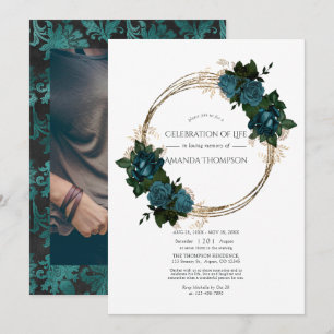 Convite de Foto de Celebração de Vida Floral em Tu