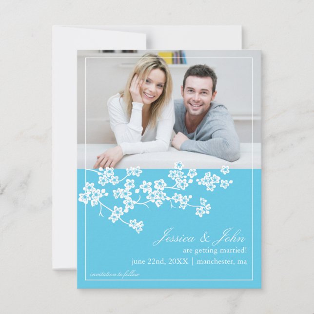 Convite de Foto de Cerejeiras em Flor para Salvar  (Frente)