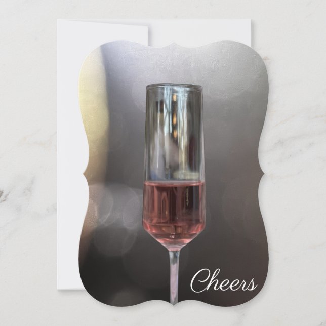 Convite de Foto de Copo de Vinho (Frente)