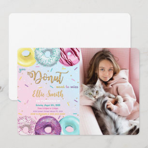 Convite de Foto de Donut de Aquarela