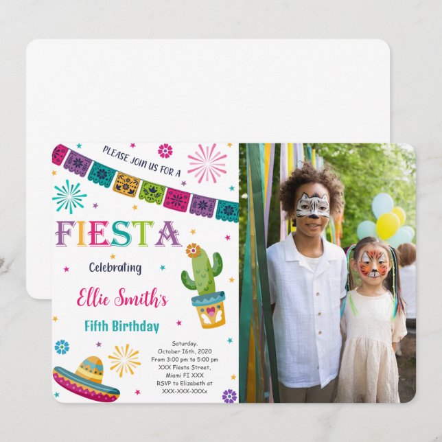 Convite de Foto de Festa Editável (Frente/Verso)