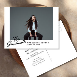 Convite de Foto de Formatura com Estilo Simples