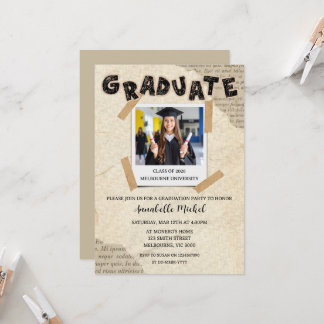 Convite de Foto de Formatura em Álbum de Recortes