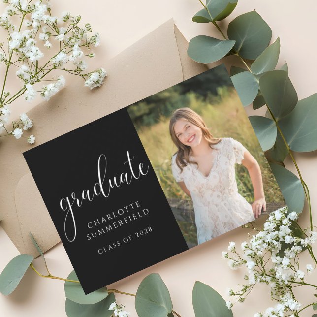 Convite de Foto de Formatura em Script Elegante Pr (Criador carregado)