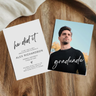 Convite de Foto de Graduação Ele Fez Isso