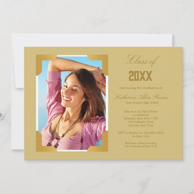 Convite de Foto de Graduação Enquadrada (Frente)
