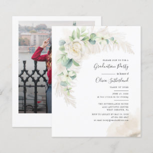 Convite de Foto de Grama das Pampas para Formatura